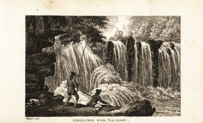 Pêcheur pêchant le saumon sur les rives d