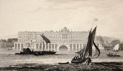 Vue de Somerset House depuis la Tamise, gravée par W.B. Cooke (1778-1855) 1814 - Samuel (after) Owen