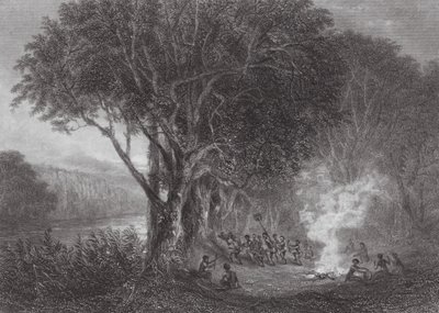 Carrobboree sur les rives du Murray (gravure) - Samuel (after) Prout