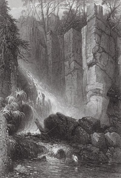 Australie : Cataract Gle, Mont Wellington, Tasmanie (gravure) - Samuel (after) Prout
