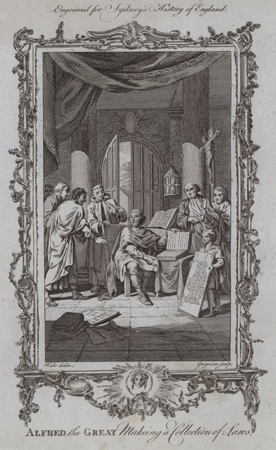 Alfred le Grand faisant une collection de lois - Samuel (after) Wale