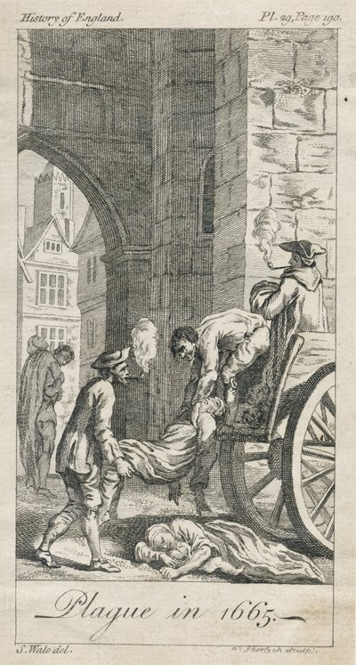 Collecte des victimes de la peste, Holywell Lane, Shoreditch, Londres, Royaume-Uni - Samuel (after) Wale