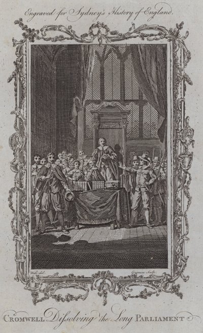 Cromwell dissolvant le Long Parlement (gravure) - Samuel (after) Wale
