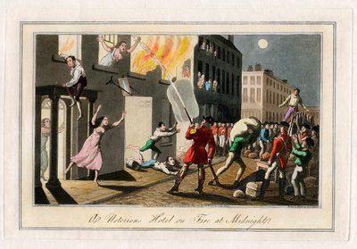 Incendie dans un hôtel à Londres, à minuit - Samuel Alken