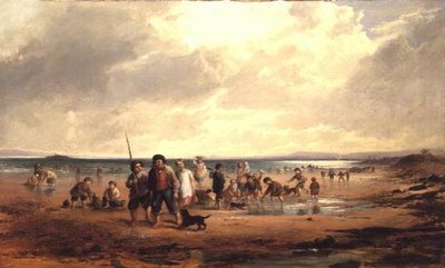 Enfants jouant sur une plage - Samuel Bough