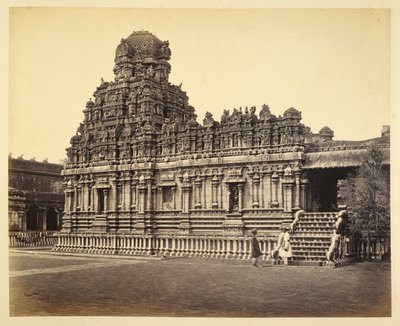 Vue du temple de Subrahmanya près de la pagode, Tanjore - Samuel Bourne