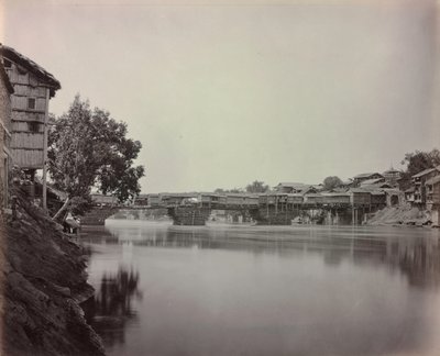 Pont des boutiques, Srinagar, Cachemire, 1864 - Samuel Bourne