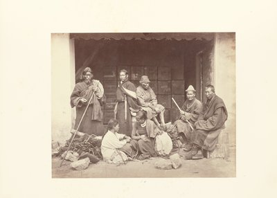 Darjeeling ; groupe de Bhooteas et de Népaulais - Samuel Bourne
