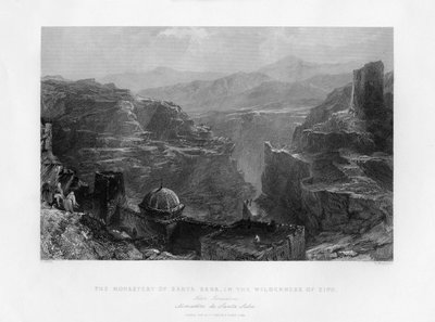 Le monastère de Santa Saba Mar Saba, Israël, 1841 - Samuel Bradshaw