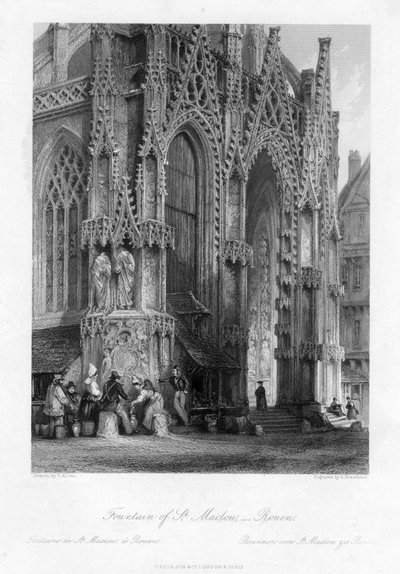 La fontaine de Saint-Maclou, Rouen, France, 19ème siècle - Samuel Bradshaw