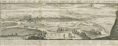 Pont et ville de Burton-upon-Trent (gravure) - Samuel Buck