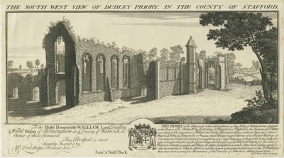 Dudley Priory (gravure) - Samuel Buck