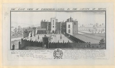 Vue est du château de Powderham dans le comté de Devon - Samuel Buck