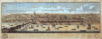 La perspective sud-est de Newcastle Upon Tyne - Samuel Buck