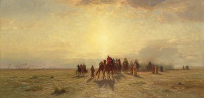 Caravane dans le désert - Samuel Colman