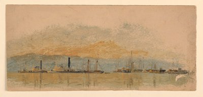 Vapeurs et navires sur une rivière - Samuel Colman