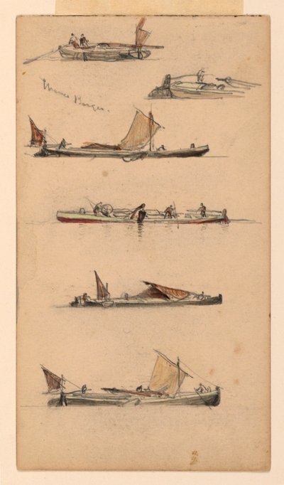 Barges sur la Tamise - Samuel Colman