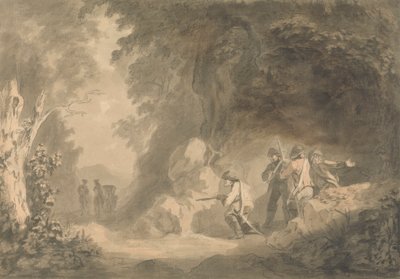 Scène continentale - Brigands en embuscade attendant une diligence - Samuel Davis