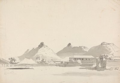 Camp militaire avec forts sur les collines derrière - Samuel Davis