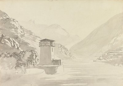 Vue du pont à Wandepore [Wangdu Phodrang] - Samuel Davis