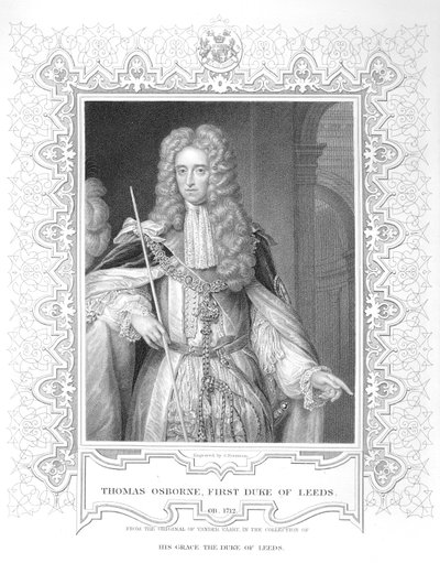 Portrait de Thomas Osborne, gravure - Samuel Freeman