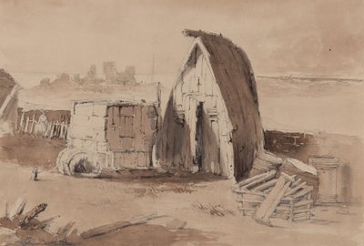 La plage à Hastings - Samuel Gillespie Prout