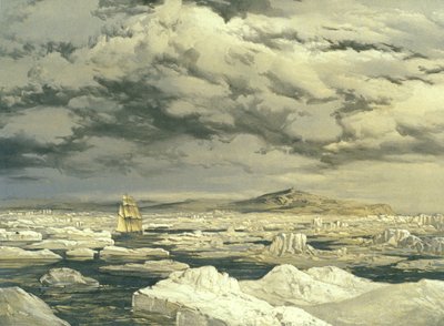 Première découverte de terre par le HMS Investigator, 6 septembre 1850, gravé par E. Walker, 1854 - Samuel Gurney Cresswell