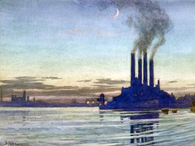 Lots Road Power Station - Soir, 20ème siècle - Samuel Harry Hancock