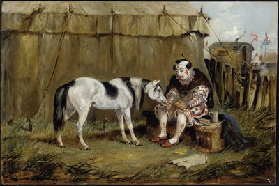 Cirque, poney et clown - Samuel Henry Alken