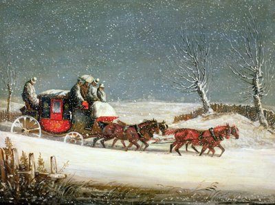 Le courrier royal dans une neige profonde - Samuel Henry Alken