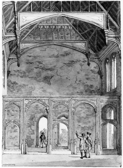 Extrémité sud-ouest du Grand Hall à Eltham, 1779 - Samuel Hieronymous Grimm