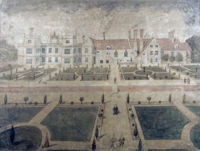 Abbaye de Welbeck, vue de la façade sud-ouest, vers 1780 - Samuel Hieronymous Grimm