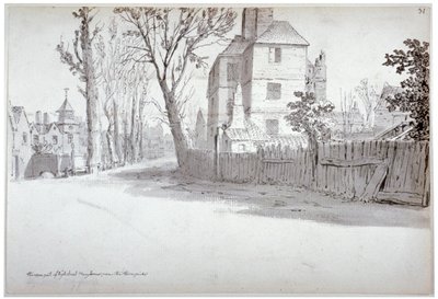 Vue de la partie supérieure de St Marylebone High Street et du péage, Londres, 1772 - Samuel Hieronymus Grimm