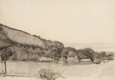 Paysage avec bâtiments de ferme - Samuel Isham