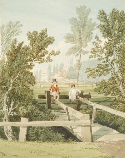 Deux garçons sur un stile à Brislington Brook, vers 1824 - Samuel Jackson