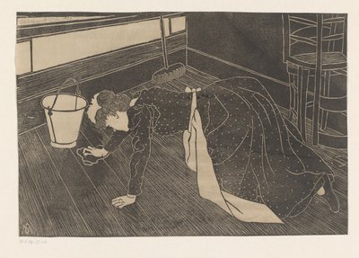 Femme en train de frotter - Samuel Jessurun de Mesquita (signed by artist)