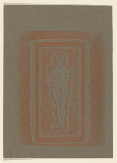 Nu avec un livre ou une plaque de pierre à la main - Samuel Jessurun de Mesquita (signed by artist)