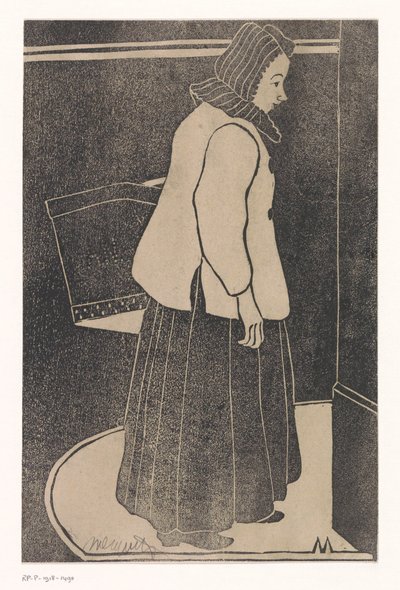 Femme avec boîte ou panier - Samuel Jessurun de Mesquita (signed by artist)