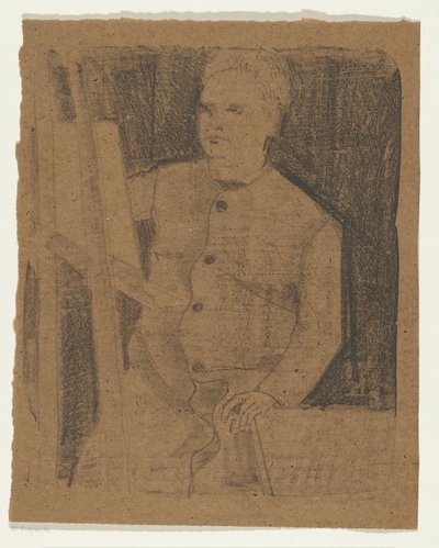 Autoportrait derrière un chevalet - Samuel Jessurun de Mesquita (signed by artist)