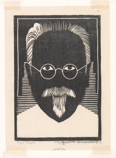 Autoportrait avec lunettes et barbiche - Samuel Jessurun de Mesquita (signed by artist)