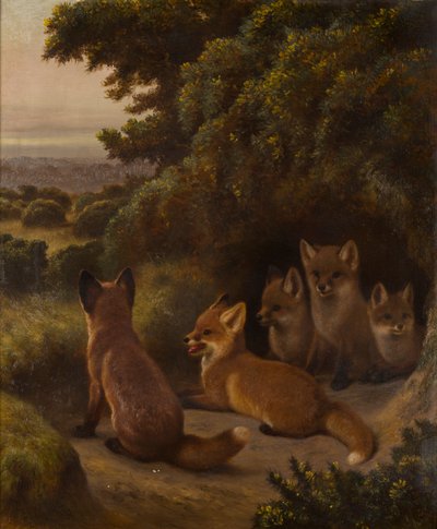 Une portée de renardeaux - Samuel John Carter