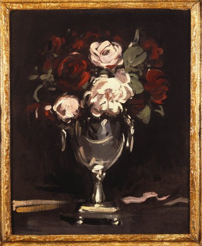 Roses rouges et blanches dans une urne en argent, c.1897 - Samuel John Peploe