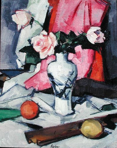 Roses dans un Vase Japonais, c.1923 - Samuel John Peploe