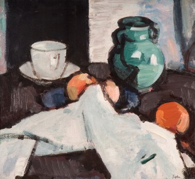Nature morte avec bol de fruits, cruche, tasse et soucoupe, 1927-29 - Samuel John Peploe