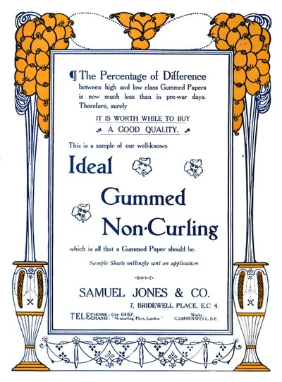 Samuel Jones & Co. - Publicité pour Gomme Idéale Non-Curling, 1919 - Samuel Jones