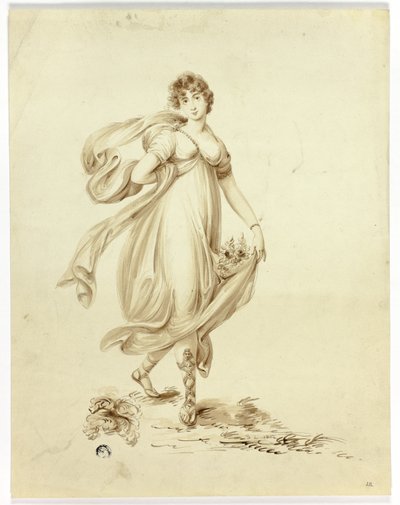 Jeune Femme Portant des Fleurs - Samuel Lane
