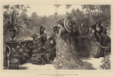 Croquis à la Garden Party de Sa Majesté, Buckingham Palace - Samuel Luke Fildes