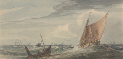 Navires sur une mer orageuse - Samuel Owen