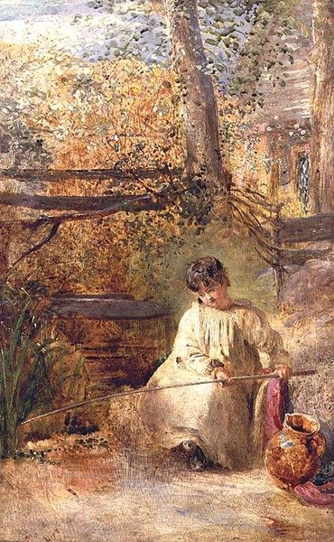 Un garçon pêchant - Samuel Palmer