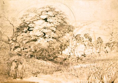 Un chemin à travers un champ de maïs, vers 1832-33 - Samuel Palmer